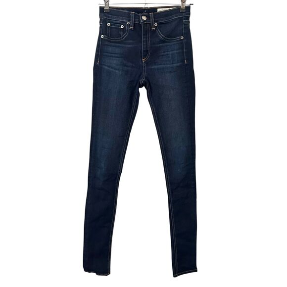 RAG & BONE High Rise Skinny Denim in Bedford Dark Wash Sz 24 - Picture 2 of 6